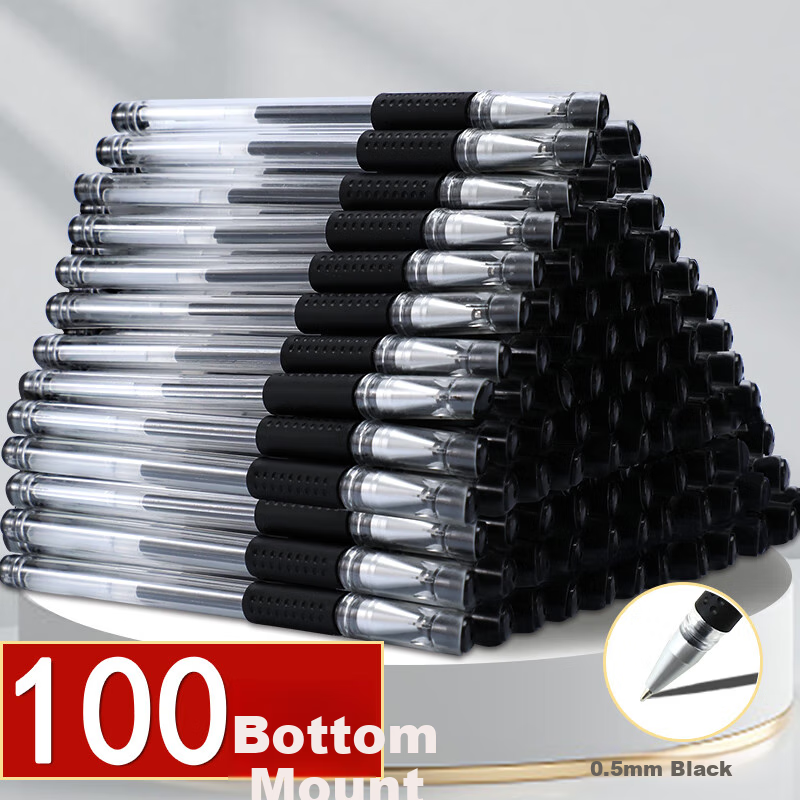 Jiaranheng 100 Black 0.5mm Bullet Tip Pens for Office, School