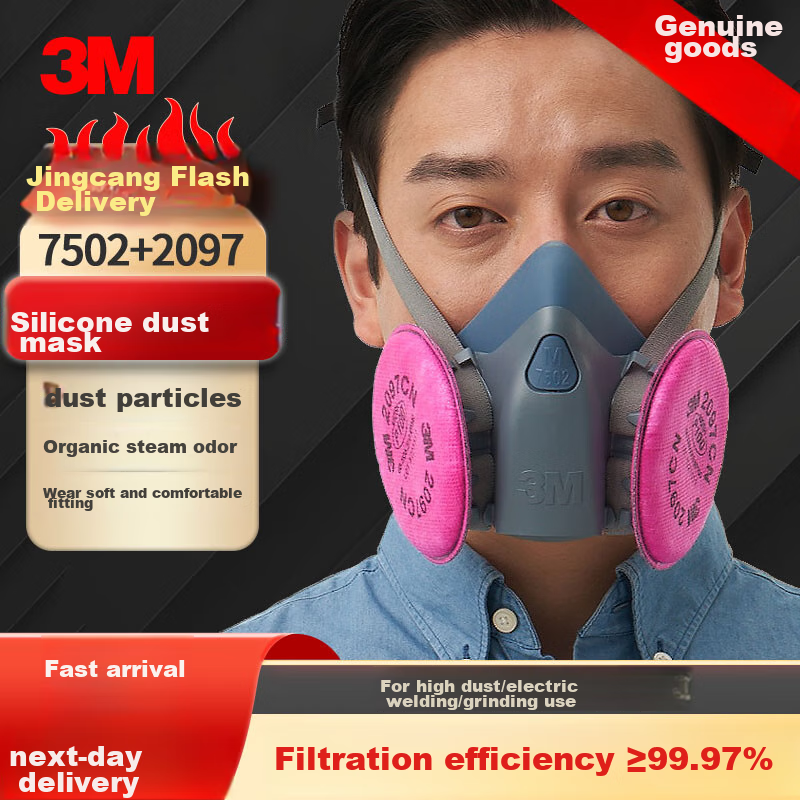 3M 7502+2097 Silicone Dust Mask, Welding Fume Protection