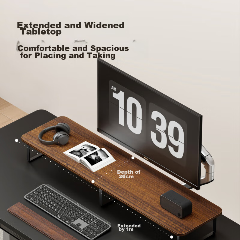 Brateck G600 Walnut Brown Monitor Riser Stand