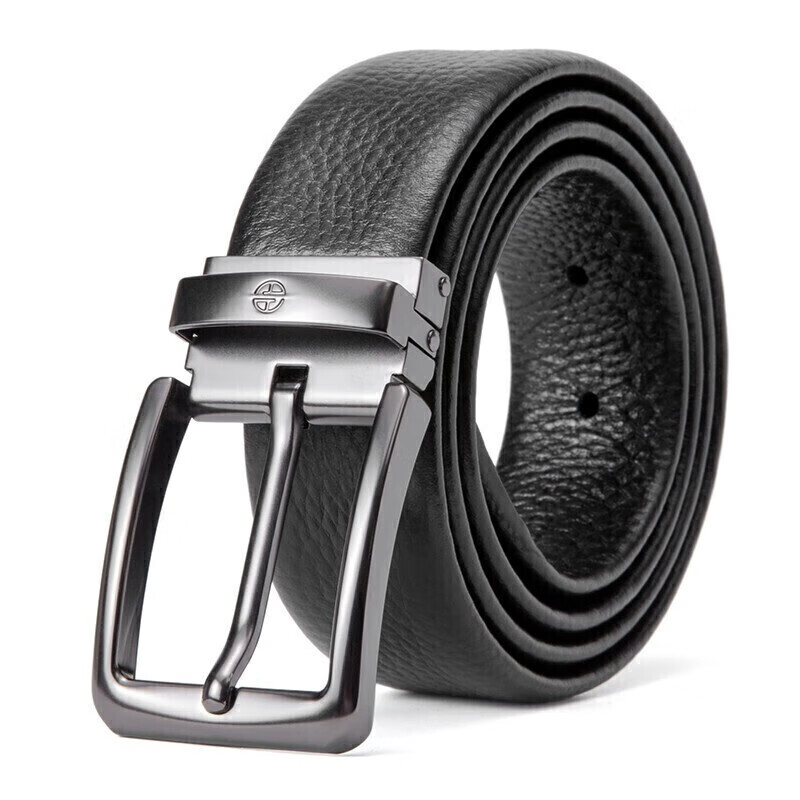 aokang men's leather belt with pin buckle