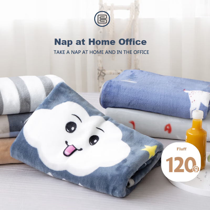 avivi nap blanket for sofa aircon, cloud pattern, kids towel blanket