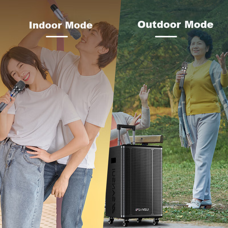 Sansui Square Dance Trolley Speaker, Karaoke Outdoor Portable