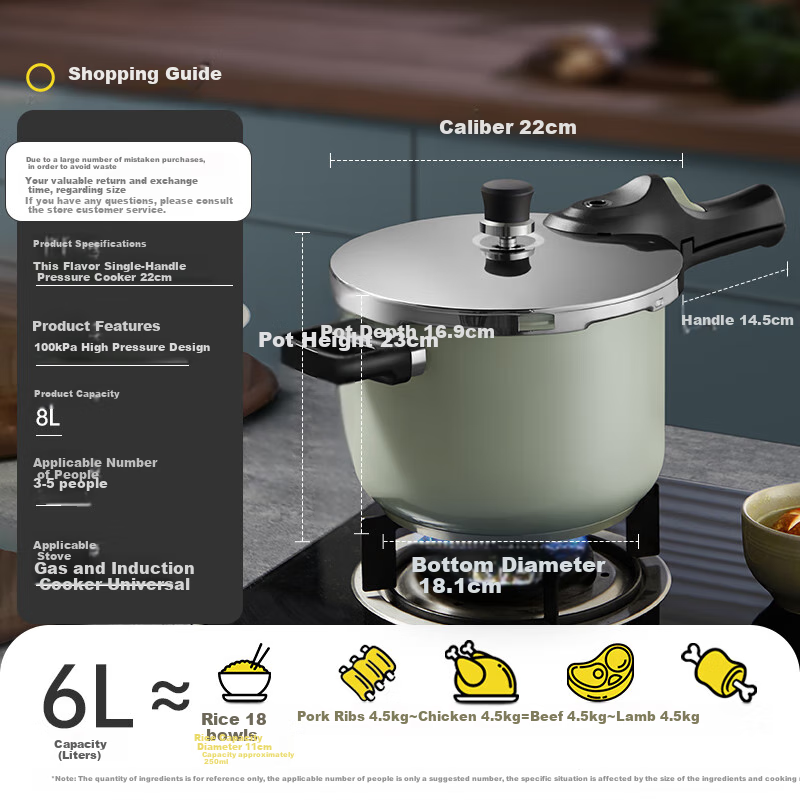 Cooker King 304 Stainless Steel Pressure Cooker, 22CM, Multi-Stove Compatible