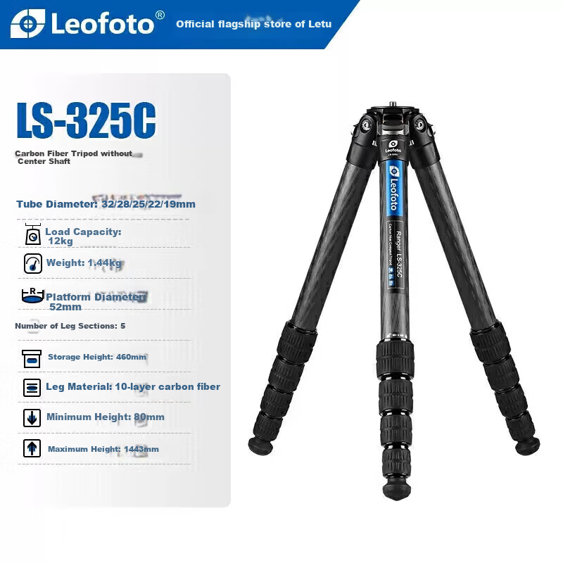 Leofoto LS-325C Carbon Fiber Tripod for Photography & Videography