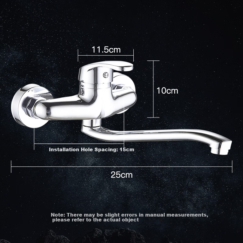 kegoos sleek brass wall-mounted kitchen faucet