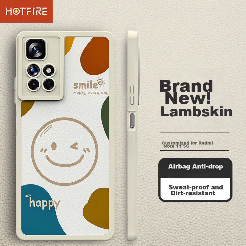 HotFire Antique White Sheepskin Phone Case for Redmi Note 11