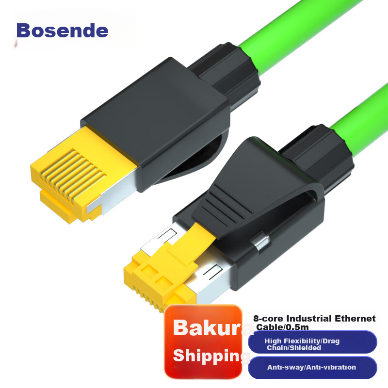 Belden BSD-GY8P 8-Core Industrial Shielded Cable, Profinet Anti-Vibration, 0.5m High-Flex Ethernet Cable