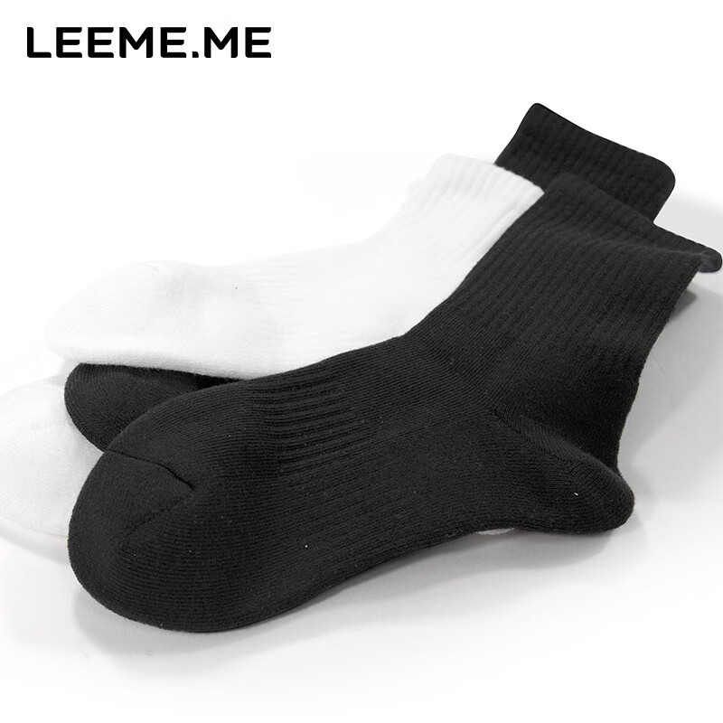 Limi Antibacterial Men's Thick Mid-Calf Socks, 4 Black