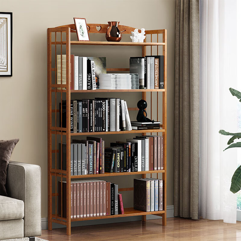 Anerya bamboo bookshelf, 5-tier floor-standing organizer