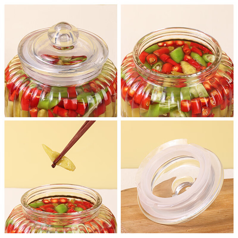 Baijie 2-Piece Glass Jar Set for Infusing Liquor & Pickling