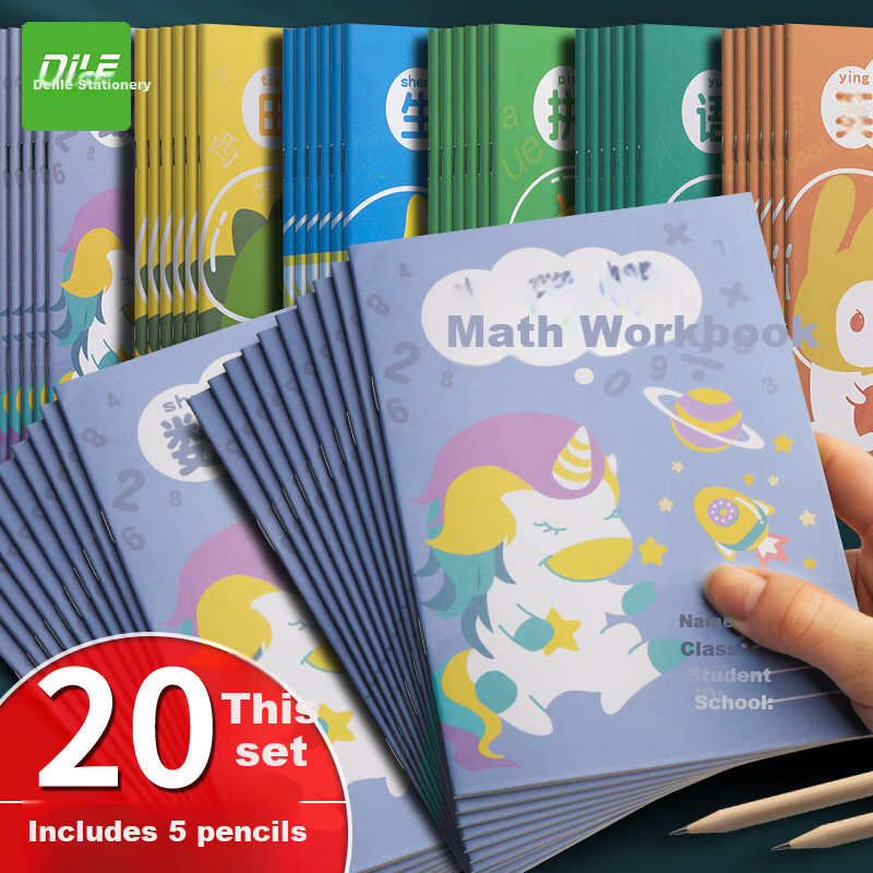 Dile Elementary Chinese Language Practice Notebooks for Grade 1-2, 14 Pages, 20 Books