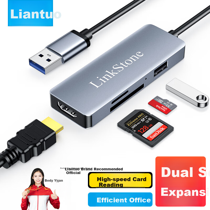 LinkStone USB3.0 HDMI Graphics Card, Reader, Hub, Laptop Converter