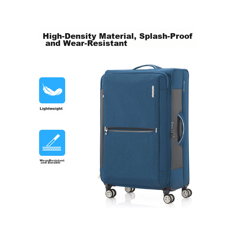 AmericanTourister 20-inch Expandable Carry-On Suitcase Navy Blue-Gray
