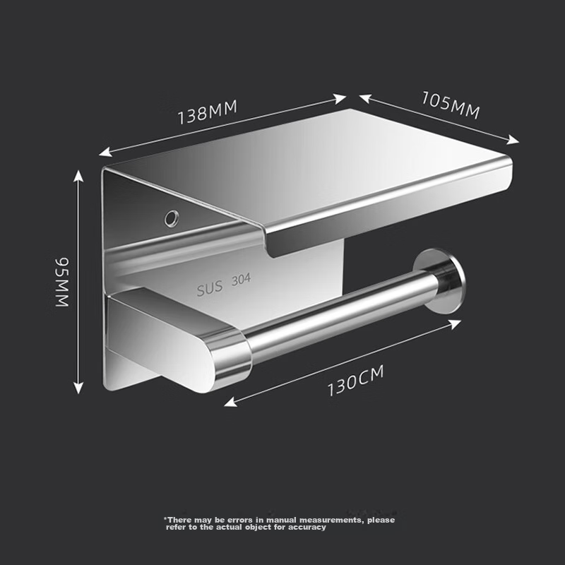 KEGOO Stainless Steel Thickened Toilet Paper Holder and Shelf