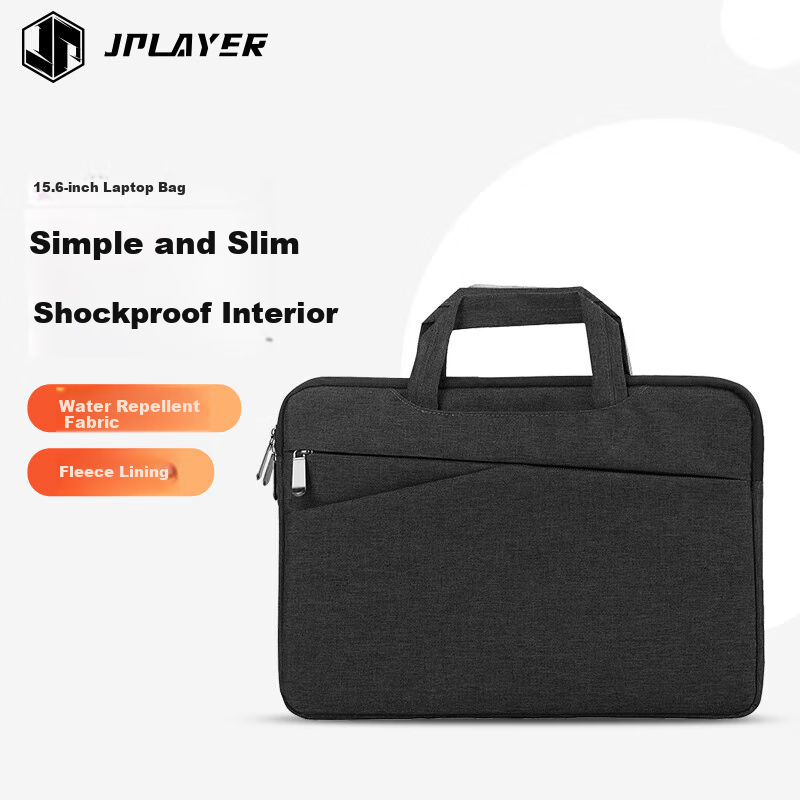 JPLAYER 15.6 Inch Laptop Bag for MacBook & Gaming Laptops - Slim Black Handbag