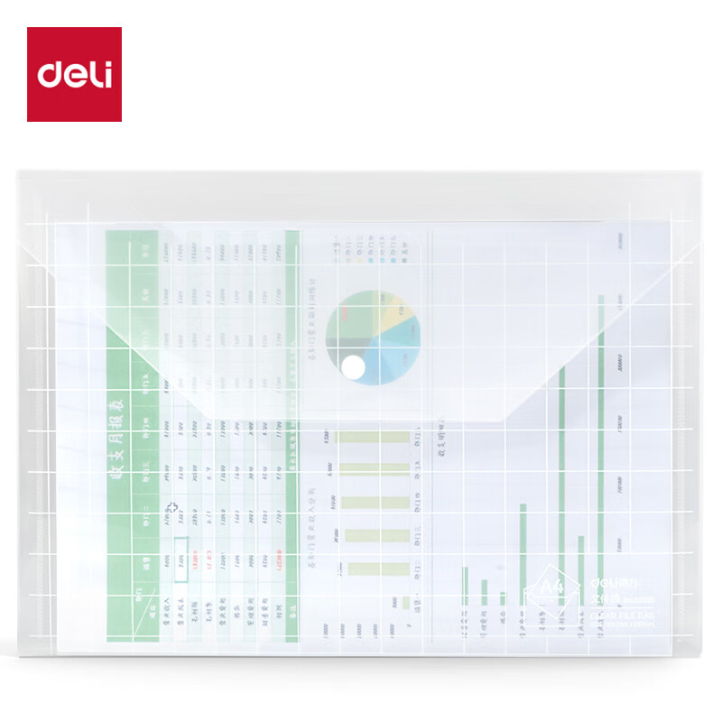 Deli A4 Transparent File Folders Waterproof Office Organizers