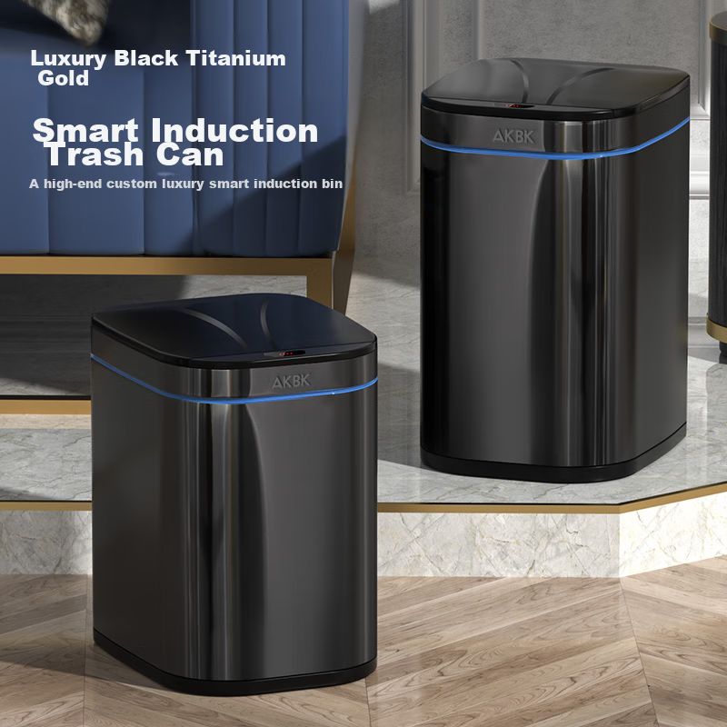 akbk smart sensor trash can 9l black