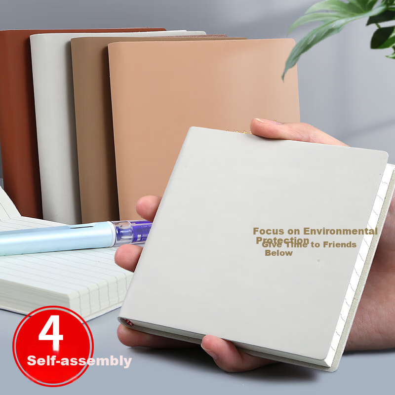 Jiaranheng 4-pack mini square notebooks, warm colors
