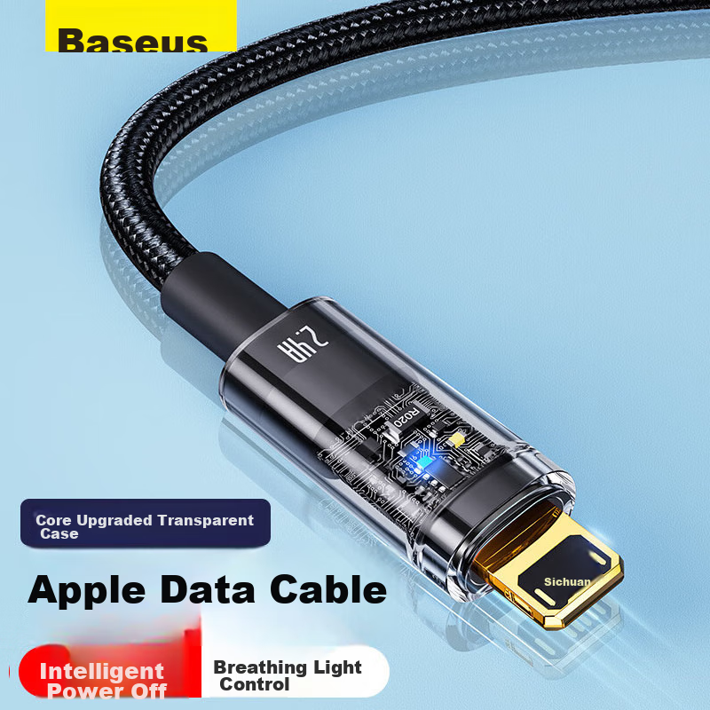 Baseus Apple Fast Charge Cable with LED, 1m Black