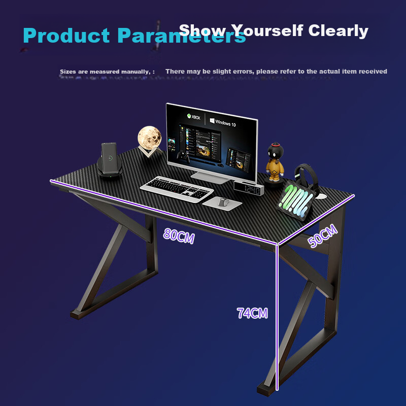 Yameile Gaming Computer Desk - Simple Office Workstation Table (White, 1 Meter)