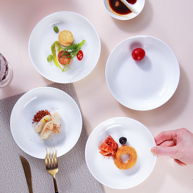 Sky Top Bone China Deep Dish Plates (8-Inch, 4 Pieces)