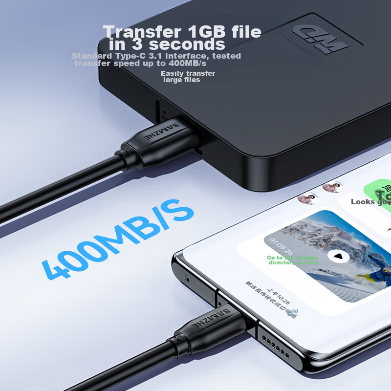 SAMZHE USB 3.0 Data Cable 1.5m - High-Speed Hard Drive Adapter