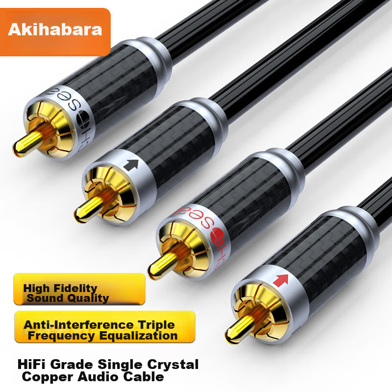 CHOOSEAL 3RCA Audio Video Cable - Shielded Alloy, 3 Meters