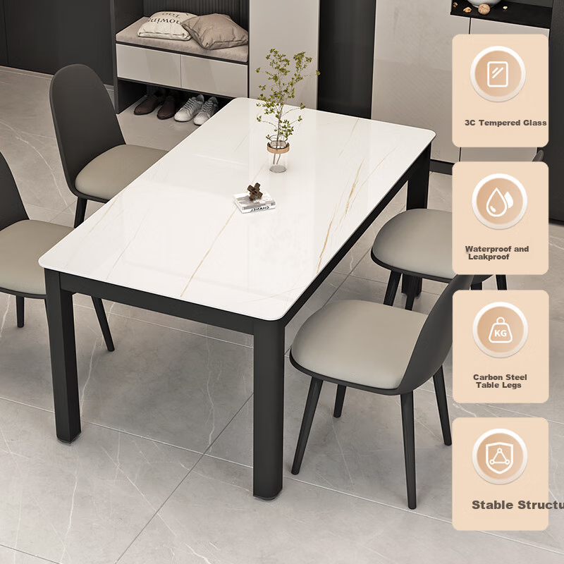 Fanshe Glass Dining Table Set - Simple Luxury