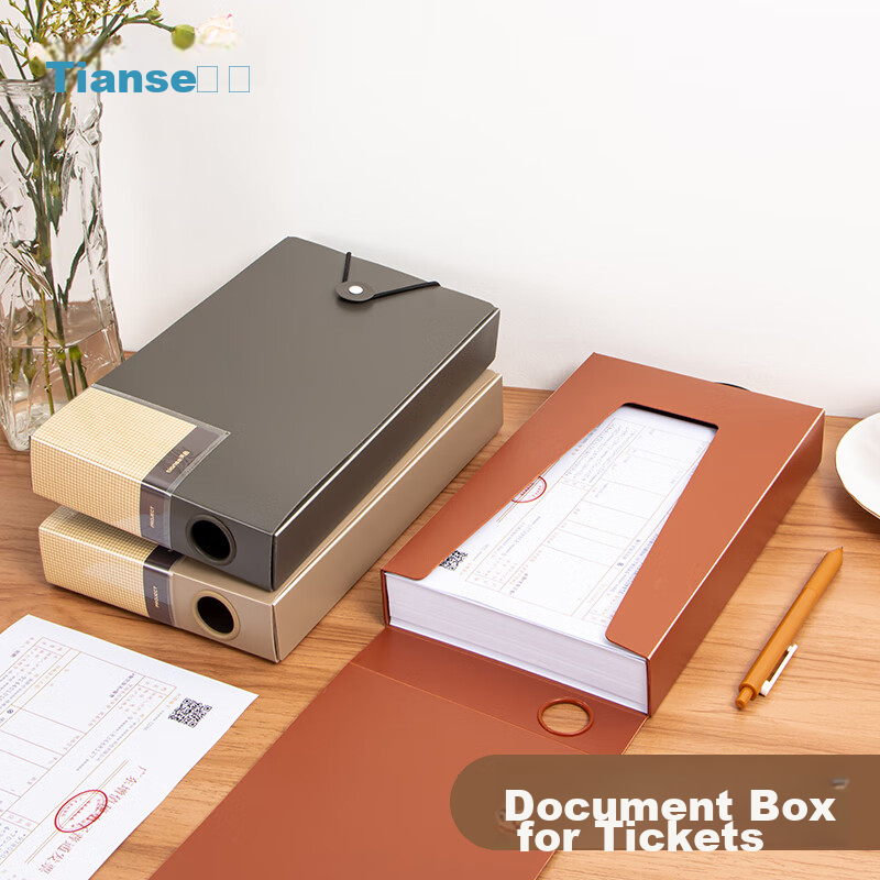 TIANSE A4 Transparent File Box - 20mm Waterproof Document Organizer