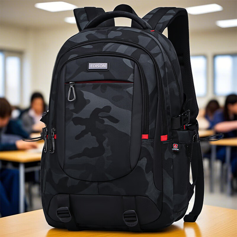 Edison High School Student Backpack - 45L Water-Resistant Large Capacity Backpack for Middle & College Students, Sapphire Blue