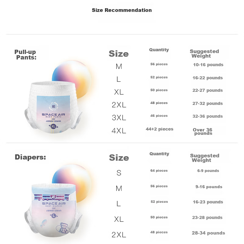 AIKUUBEAR Starry Love XL Pull-Ups for Sensitive Skin (50pcs)