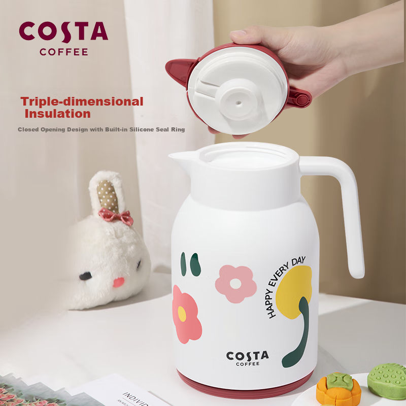 COSTA 1.45L Red Insulated Flask for Hot Beverages