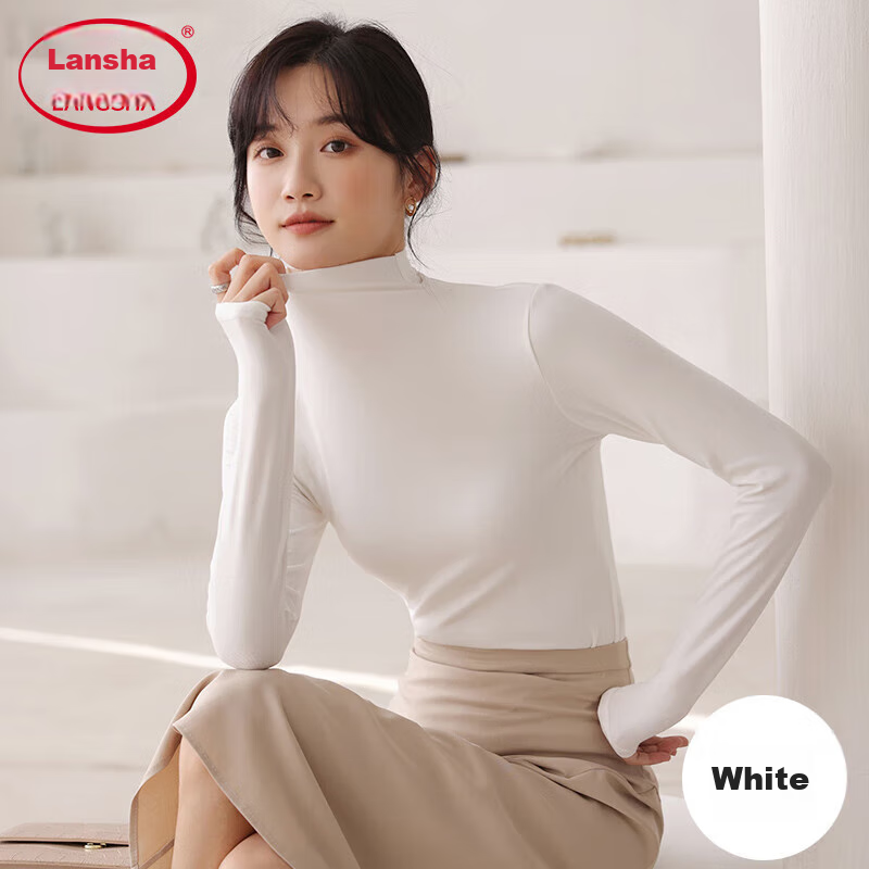 LangSha Women's High Collar Long Sleeve Base Layer
