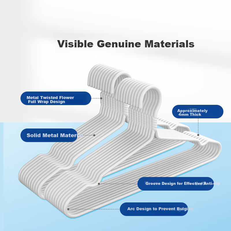 lynn non-slip seamless metal hangers, 10 pack