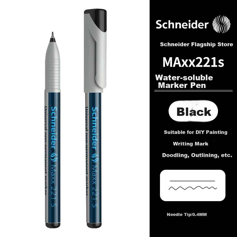 Schneider MAxx221s Black Eco-Friendly Marker Pen