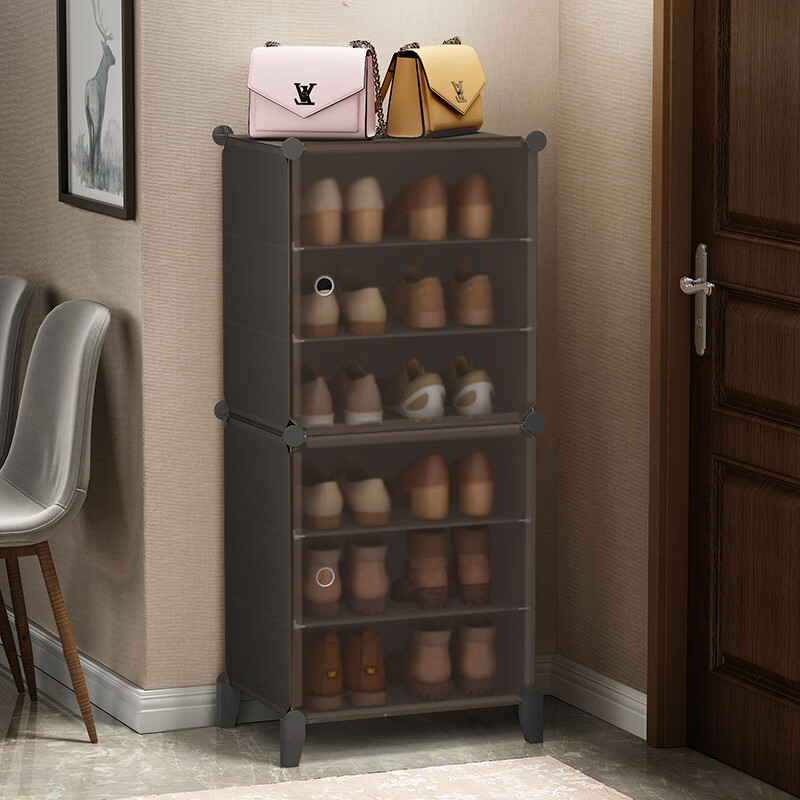 Anerya 6-Tier Dark Tea Pedestal Shoe Cabinet