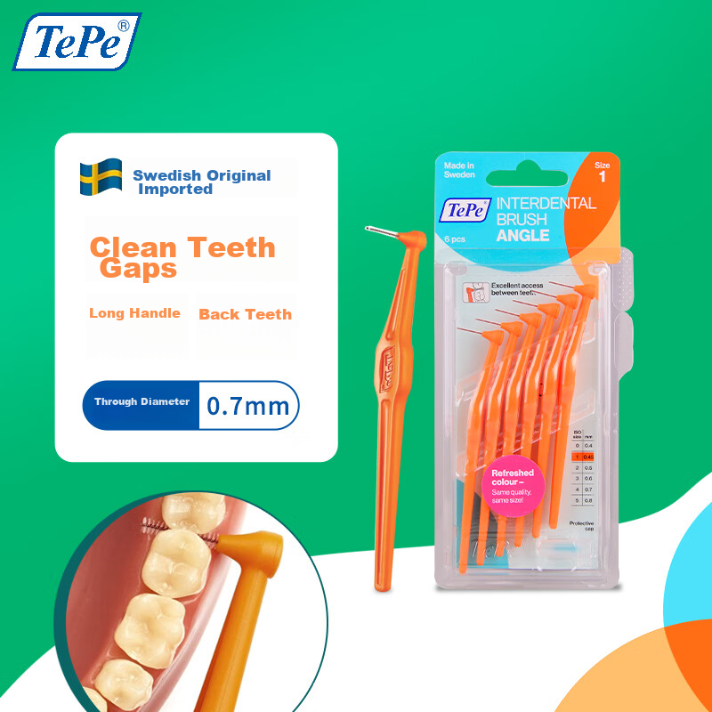 Tepe L-Shaped Interdental Brush 0.45mm Orange Pack