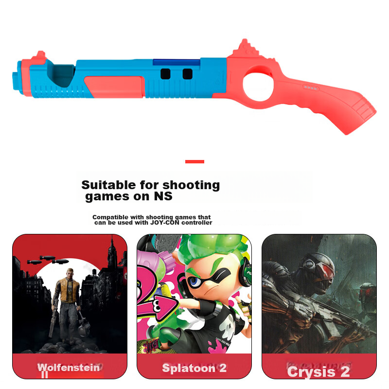 LinkStone Switch Shooting Game Gun Stock - Ergonomic Controller Grip for NS Games