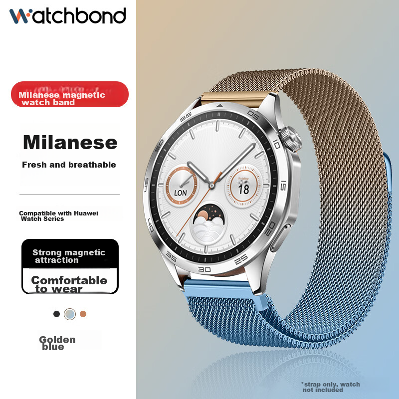 Watchbond Magnetic Watch Strap for Huawei GT5/6/5 Pro & Honor – 46/48mm Milanese Loop