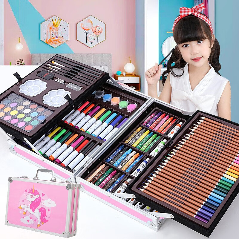 wozhi 24-color watercolor brush pen set for kids aged 6-10