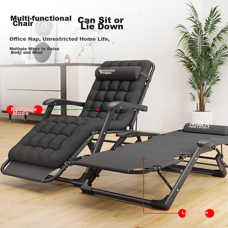 Nanjiren Folding Bed Lounge Chair with Thick Pearl Cotton Pad – Office Nap & Hospital Companion Bed
