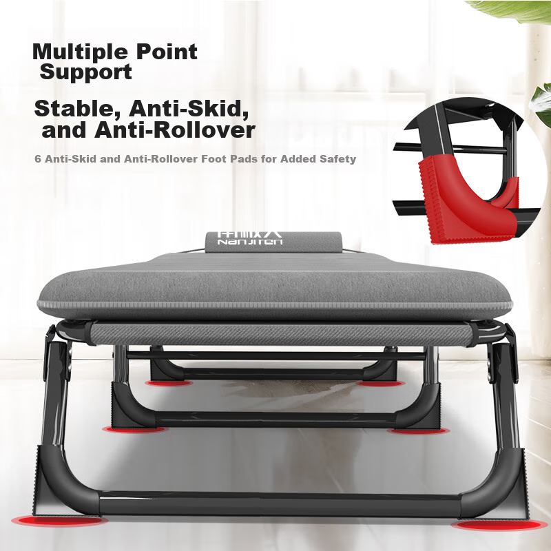 Nanjiren Adjustable Folding Bed with Comfort Mattress - Portable Office & Camping Bed