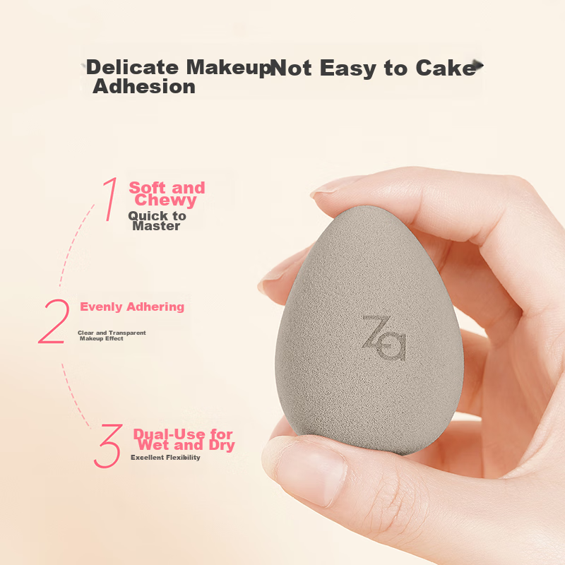 ZA Upgraded Beauty Blender Sponge - Soft Dual-Use Makeup Puff for Wet/Dry Application