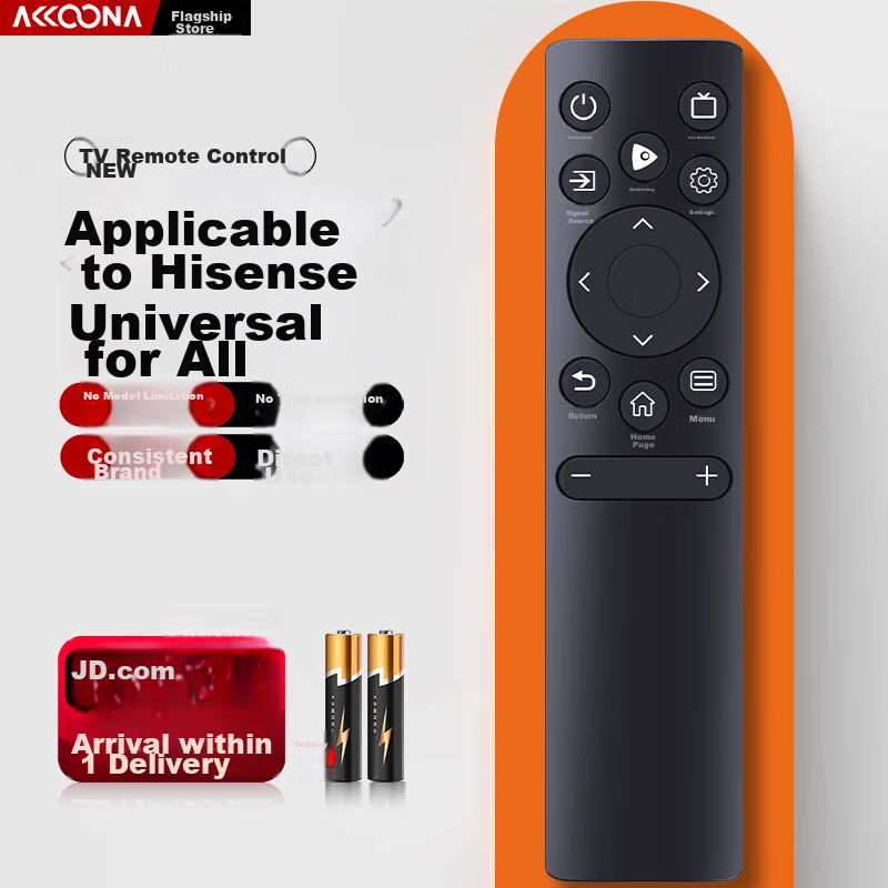 Accoona Remote Control for Hisense & Vidda Smart TVs (Black)