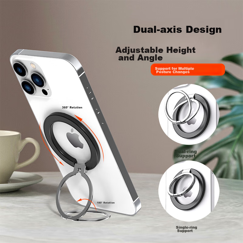 ESCASE Magnetic Ring Holder Stand for Huawei Mate60 & iPhone 14 Pro – Black