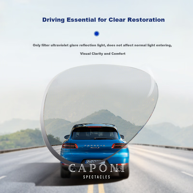 CAPONI Polarized Photochromic Sunglasses - Day/Night Driving UV Protection