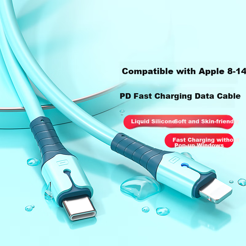 ZiTai 1m Liquid Silicone Fast Charging Cable for iPhone 14/13/12/11/XS/XR/8/7