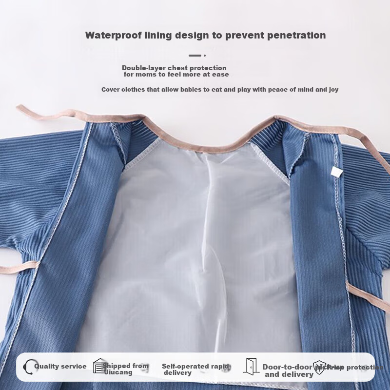 9i9 Baby Feeding Apron with 3D Tiger Design – Thick Winter Coverall for Meals & Art