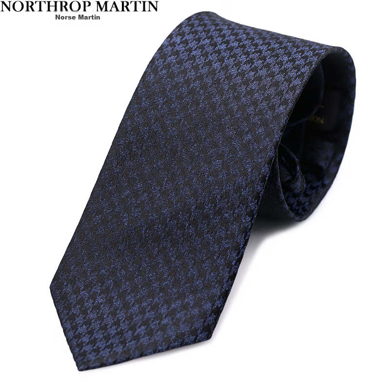 NORTHROP MARTIN Men's Silk Zipper Tie - Pre-Tied Business Tie for Groom & Wedding (Blue/Black)