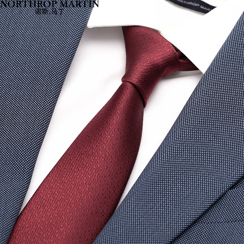NORTHROP MARTIN Premium Silk Red Arrow Tie with Polka Dot - Hand-Tied Gift for Wedding & Business